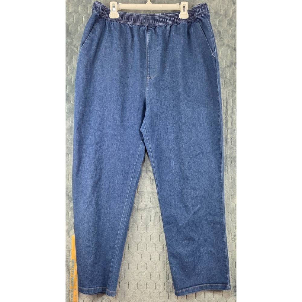 PEMBROOK  Womens Jeans Size XL Pull On Straight Denim Color Blue